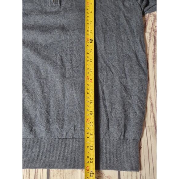 Banana Republic Pima Cotton & Cashmere 1/4 Zip Sweater, Gray, Men’s Size Medium - Picture 9 of 9